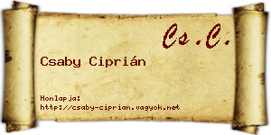 Csaby Ciprián névjegykártya